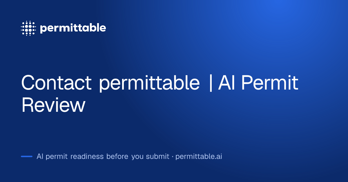 Contact permittable | AI Permit Review